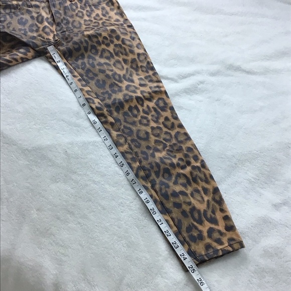 L’AGENCE Margot Skinny Jeans Size 25 Cheetah Leopard Print Cropped Denim Stretch - Picture 9 of 14